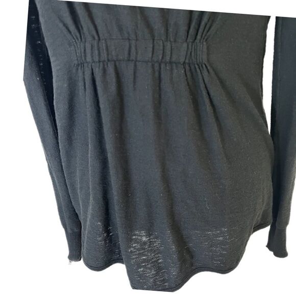 Free People Black Cardigan Sweater. Button Up, Gathered Back. Sz S. Good Cond! - Picture 10 of 15